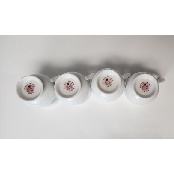 8Pcs set of Royalton Translucent Porcelain Blue Floral Design Cluster Pansies - Picture 6 of 9